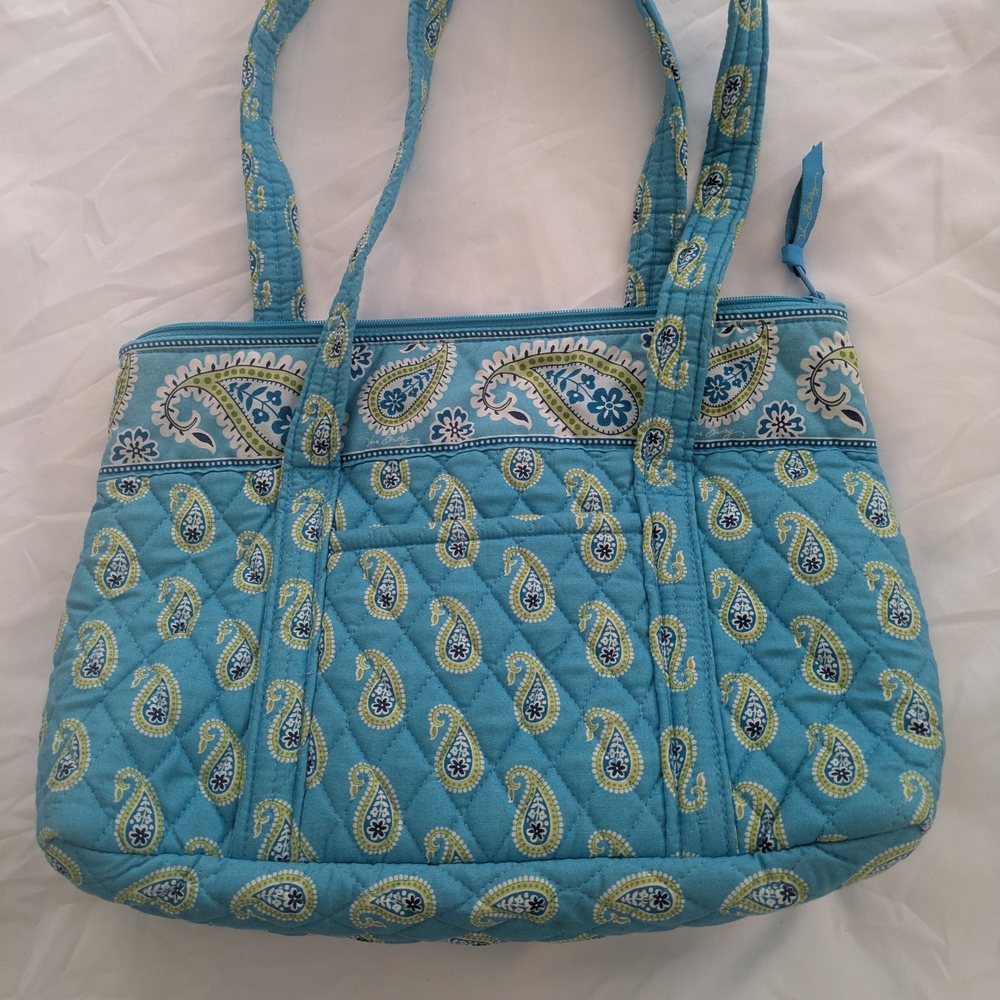 Vera Bradley Blue Paisley Quilted Tote Bag